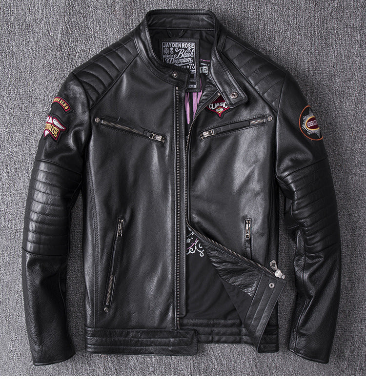 Meta Digital Store Men's Stand Collar Motorcycle Clothing Jacket Coat