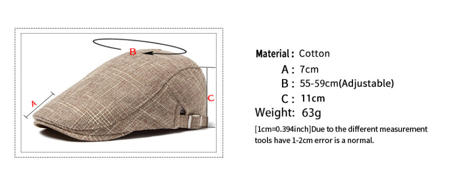 Meta  Digital Store  Men's Breathable Retro Casual Cotton And Linen Beret