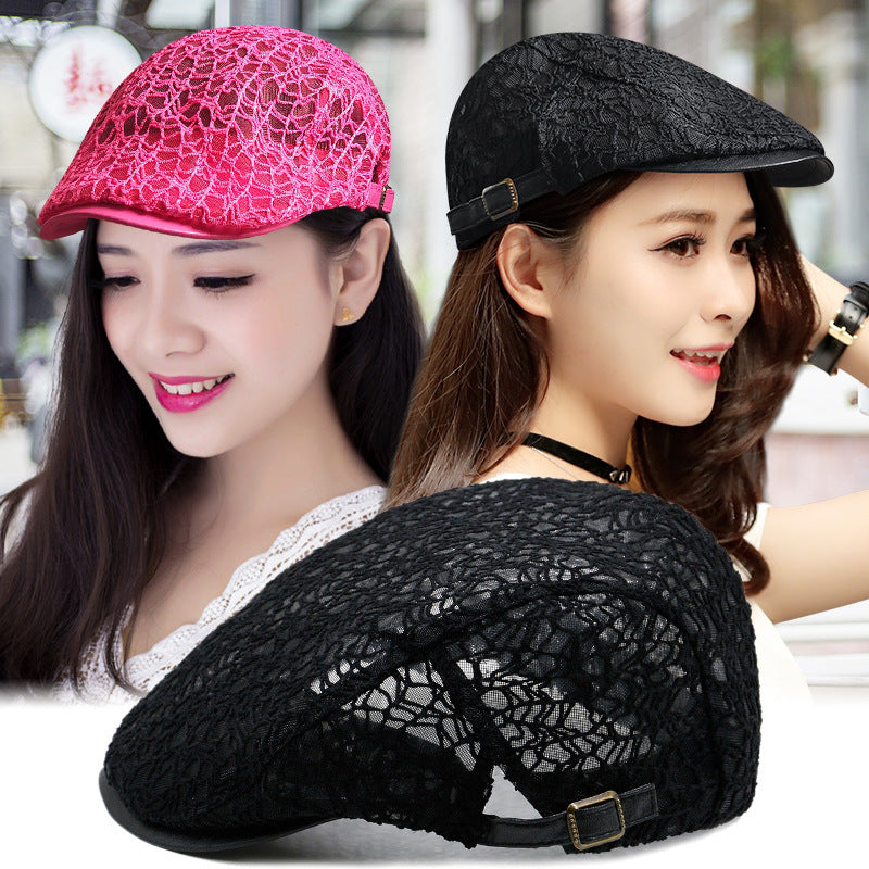 Meta  Digi Store  Lace Hard Gauze Beret Children's Casual Sun Hat