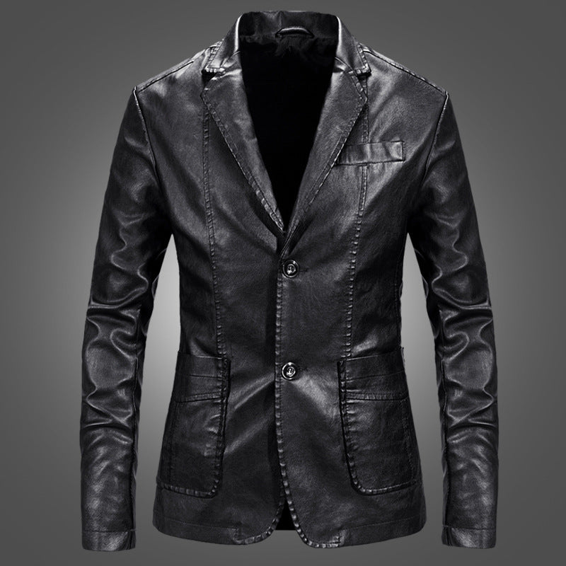 Meta Digital Store Slim Handsome Spring Leather Jacket Small Suit Men