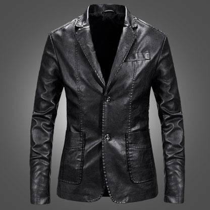 Meta Digital Store Slim Handsome Spring Leather Jacket Small Suit Men