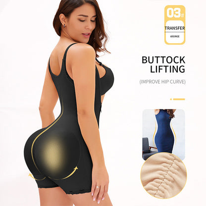 Fat Woman Side Zipper-breasted One-piece Abdomen And Hips Body Shaper