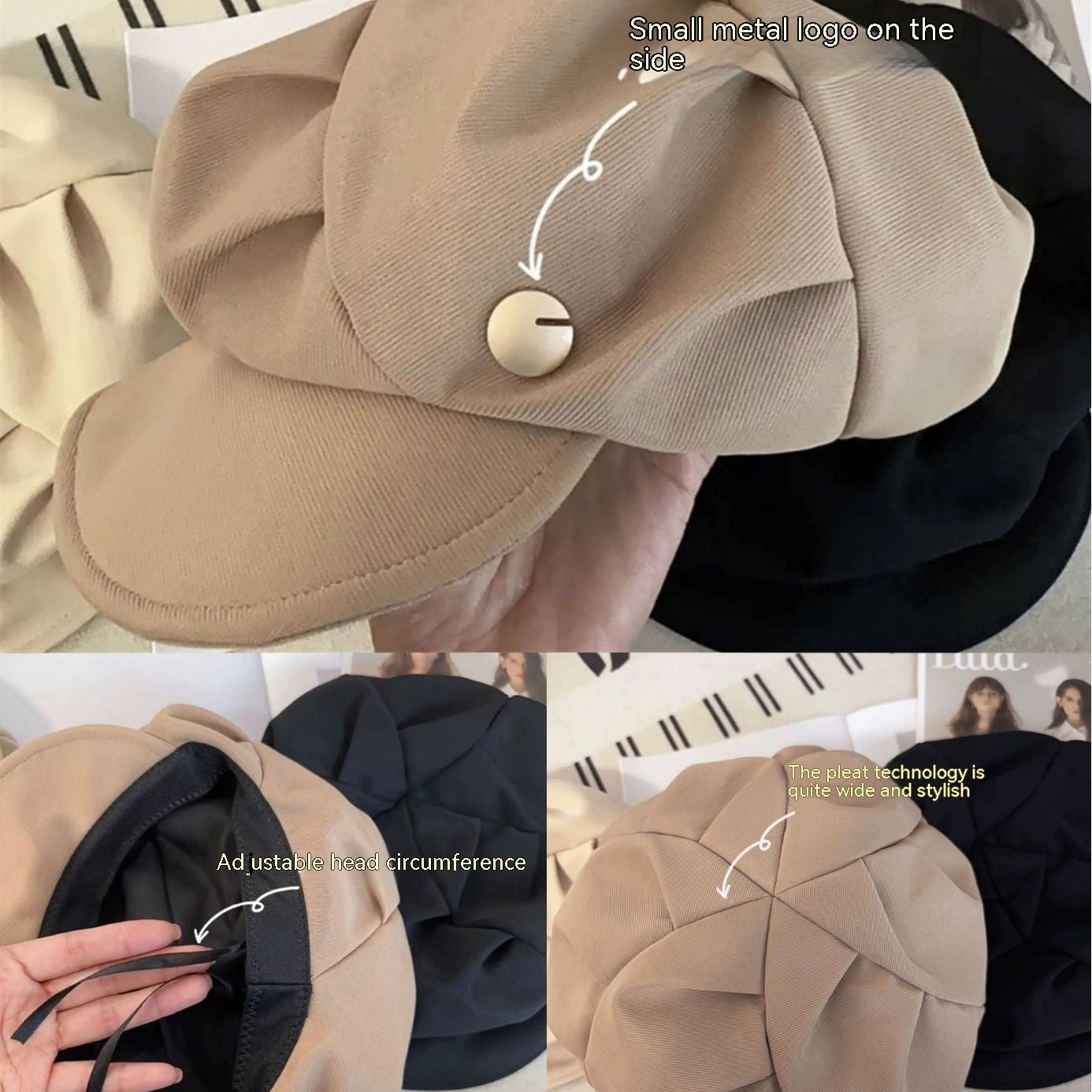 Meta   Digital Store Women's Fashionable Elegant Cloud Peaked Beret Cap Hat