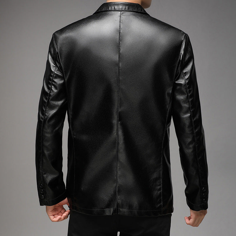 Meta Digital Store  Men's Pu Leather Jacket For Young And Middle-aged Men's Casual Dad