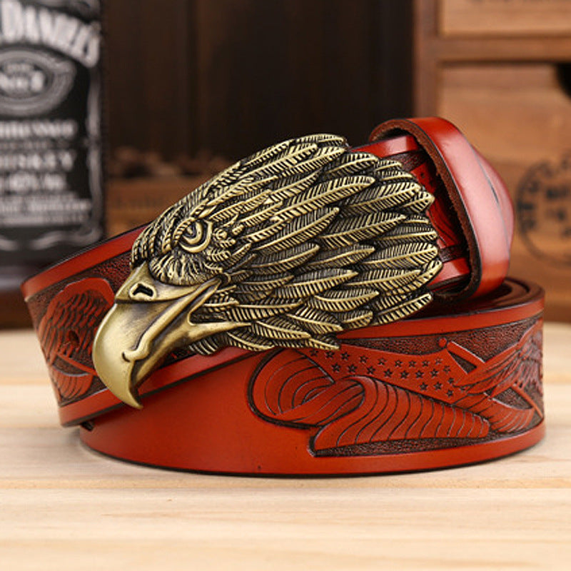 Meta  Digital Store  Fashion Cowhide Leisure Eagle Head Belt