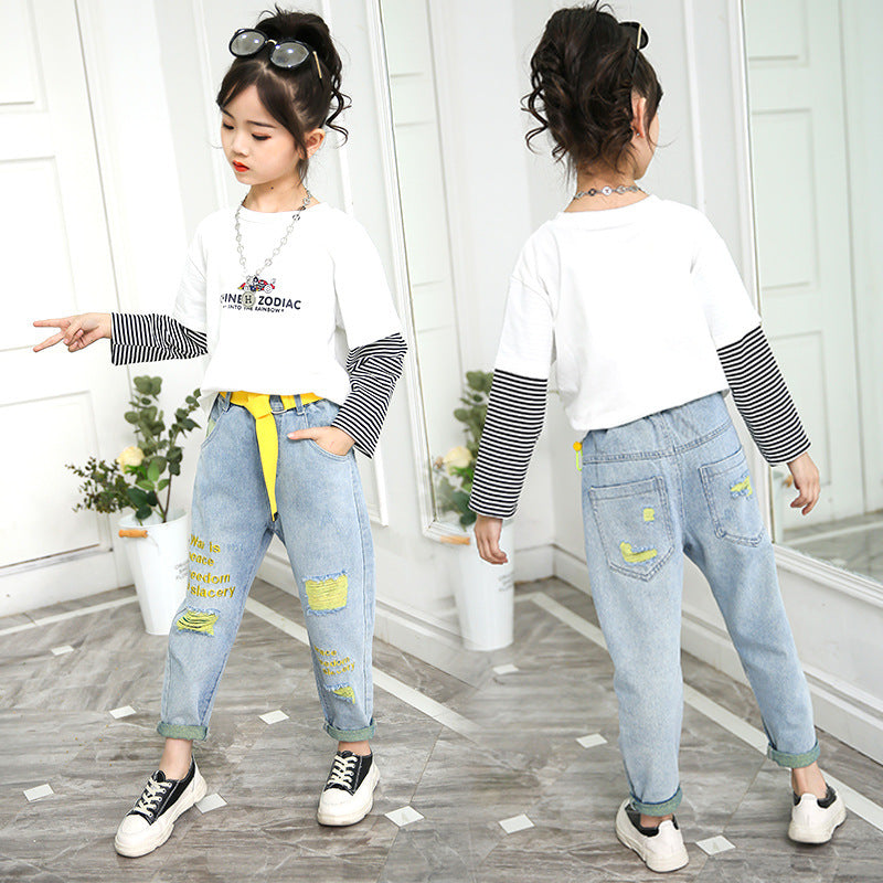 Meta Digital Store Girls Clothes Big Children Loose Children In Spring Beggar Pants