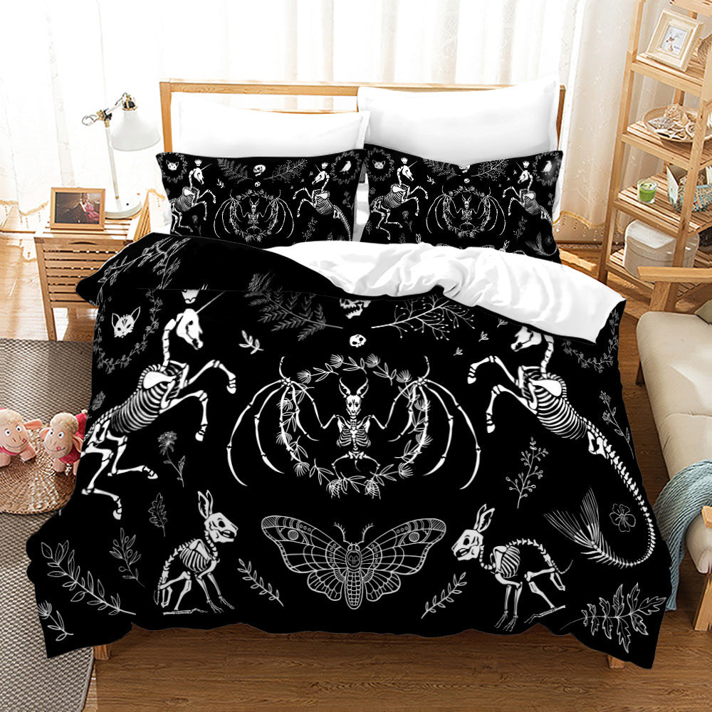 Household Acherontia Lachesis Printed Bed Sheet Bedding Set