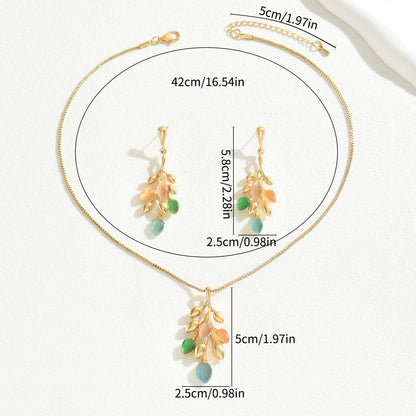 Meta Digital Store Jewelry Women's Earrings Necklace Jewelry Suit Wheat