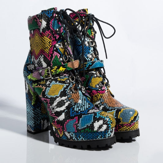 Meta  Digital store  lower Skin Snake Print Explosion Type Foreign Trade Waterproof Platform Boots