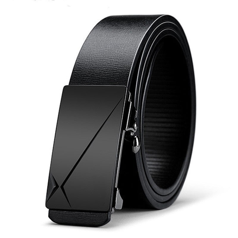 Meta  Digital Store  Men's Inner Wear Toothless Automatic Buckle Belt Business Casual All-match Trendy Two-layer Cowhide