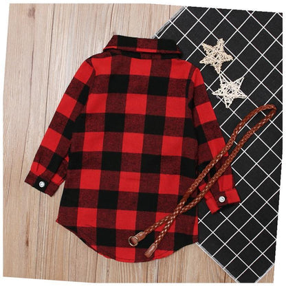 Meta Digital Store Girls Clothes Fashion Girls Long Red Plaid Dress With Belt