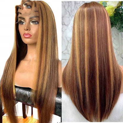 Meta Digital Store Women's Wigs Colored Medium Length Straight Hair