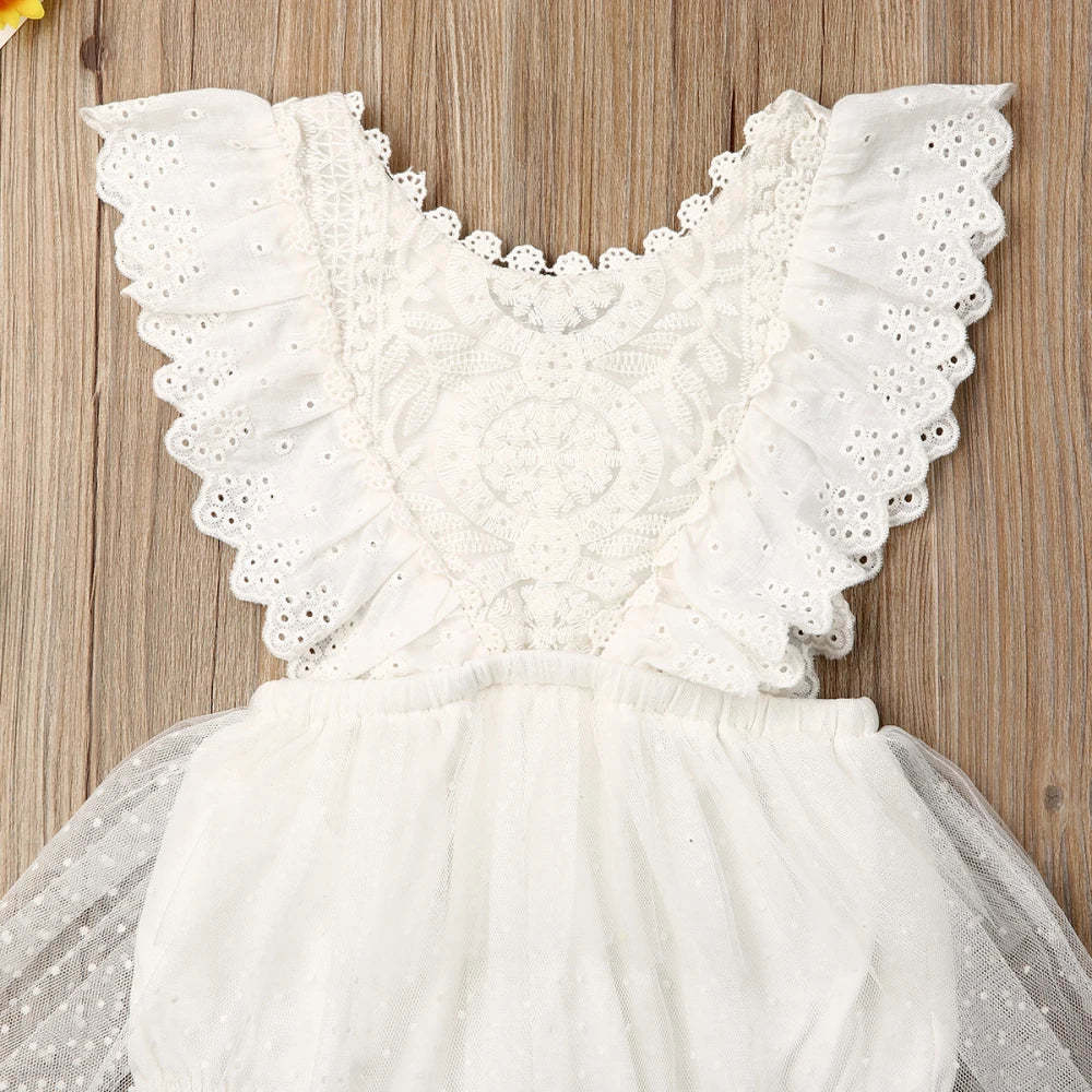0-24 Months Baby Girl Clothes Girls Flower Lace Romper Newborn Jumpsuit Kids Tutu Princess Outfit Summer Kid One-Pieces Clothing