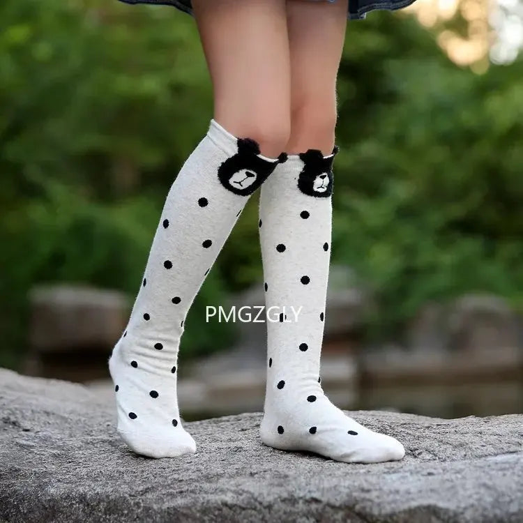 Cartoon Kids Socks Girls long Socks Cotton Knee High Leg Warmers Socks Long Tube Princess Children's Knee Socks Kid Dance Sock