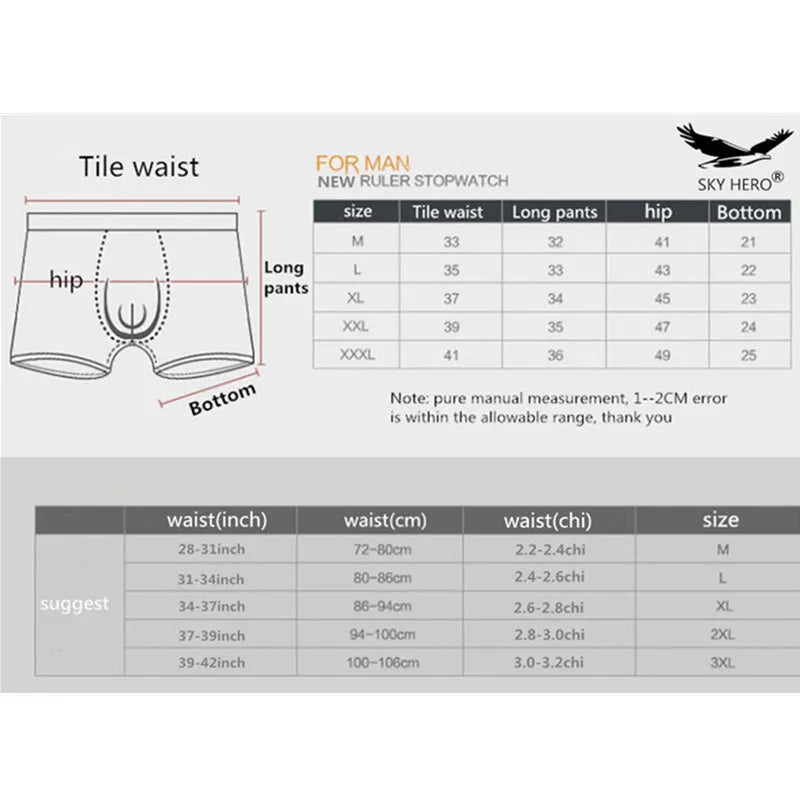 4pcs/Lot Long Boxers Panties Men Underwear Underpants Male Shorts Calzoncillos Man Boxer Slip Hommes Modal Hombre Brand