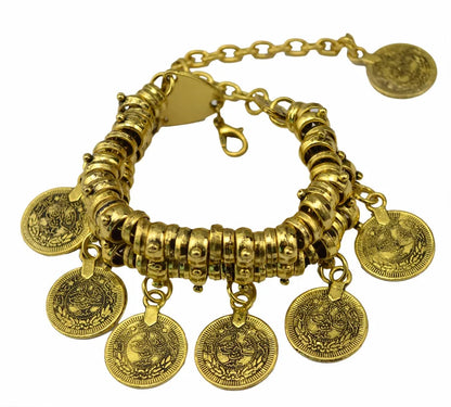 Vintage Coin Tassle Charm Bracelet For Women Men Gypsy Boho Summer Beach Chic Festival Hand Chain Turkish Afghan Indian Jewelry