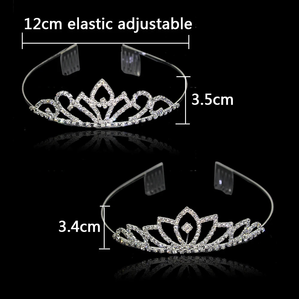 AINAMEISI New Princess Kid Crystal Tiaras Comb Hair Jewelry Rhinestone Headband Bridal Crown Wedding Party Accessories