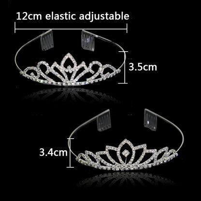 AINAMEISI New Princess Kid Crystal Tiaras Comb Hair Jewelry Rhinestone Headband Bridal Crown Wedding Party Accessories