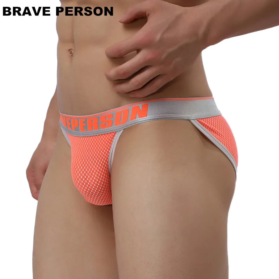 BRAVE PERSON Brand Male Underwear Men Briefs New Arrivals Men's Sexy Underpants Low-waist Nylon Underwear Briefs For Man