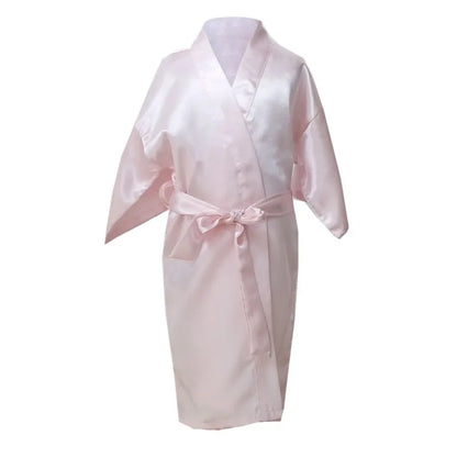 Baby Girls Kid Silk Satin Kimono Robes Bathrobe Sleepwear Wedding Flower Girl Night Dress