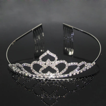 AINAMEISI New Princess Kid Crystal Tiaras Comb Hair Jewelry Rhinestone Headband Bridal Crown Wedding Party Accessories