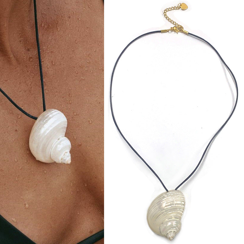 Meta Digital Store Jewelry  Natural Baroque Freshwater Short Pearl Necklace Conch Necklace