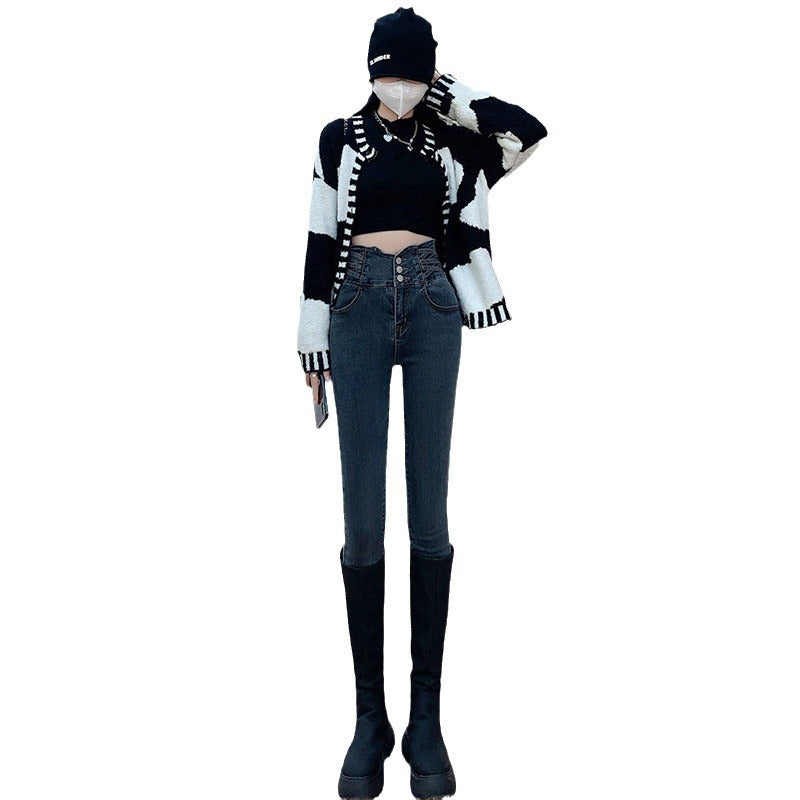 Meta Digital Store Women Jeans Fashion Slimming And Tight Pencil Ankle-length Pants Tide