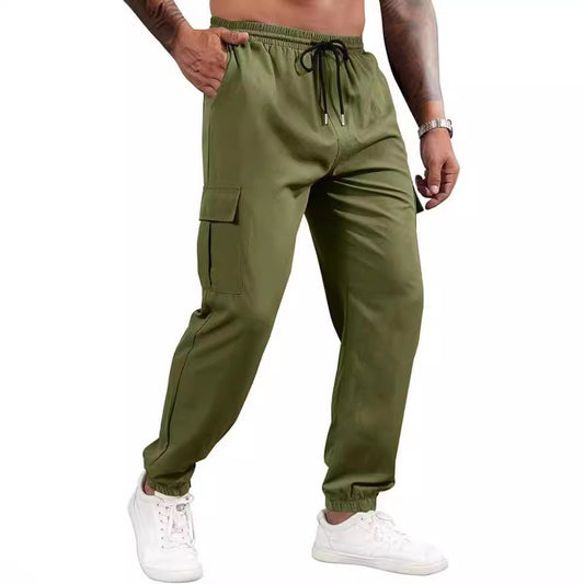 Multi-pocket Loose Straight Cargo Trousers