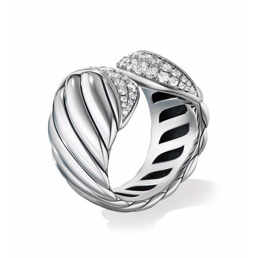 925 Sterling Silver Double-headed Snake Design Ring For Women