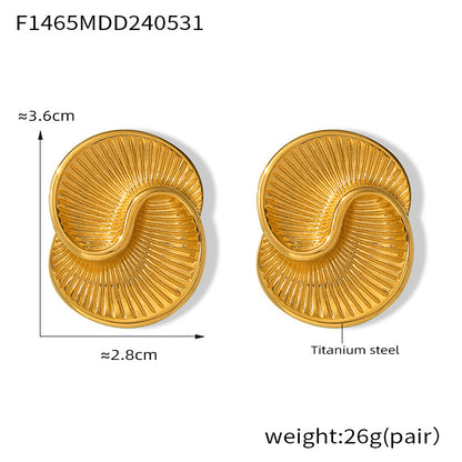 Meta Digital Store Jewelry  Elegant Earrings Water Drop Shape Texture Spiral