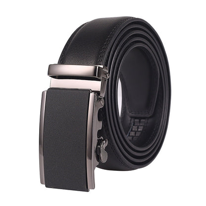 Meta  Digital Store  Men's Leather Automatic Buckle Two-layer Cowhide Embossed Belt