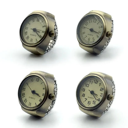 1PC Vintage Punk Quartz Watch Rings for Couple Women Man Hip Hop Cool Elastic Stretchy Watch Finger Rings Fashion Jewelry 2023