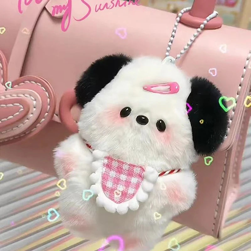 Kawaii Plush Puppy Doll Toys Keychian Cartoon Bag Pendant Charms Car Keyring For Women Girls Birthday Gifts