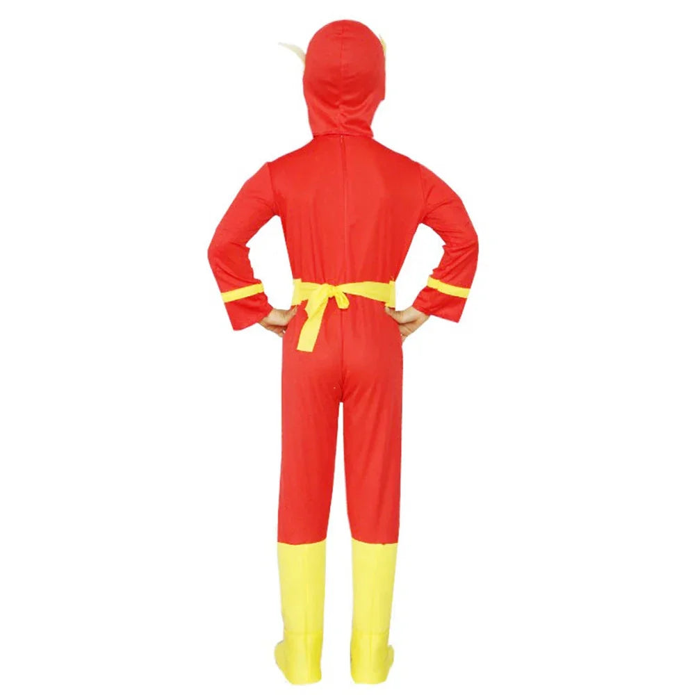 Kids Flash Spier Superhero Fancy Dress Fantasy Carnival Party Halloween Cosplay Kostuums