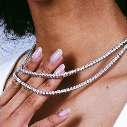 Tennis Choker Necklaces Women HipHop Iced Out AAA+ Cubic Zirconia Gold Color Chain Female Jewelry on The Neck Crystal OHN099