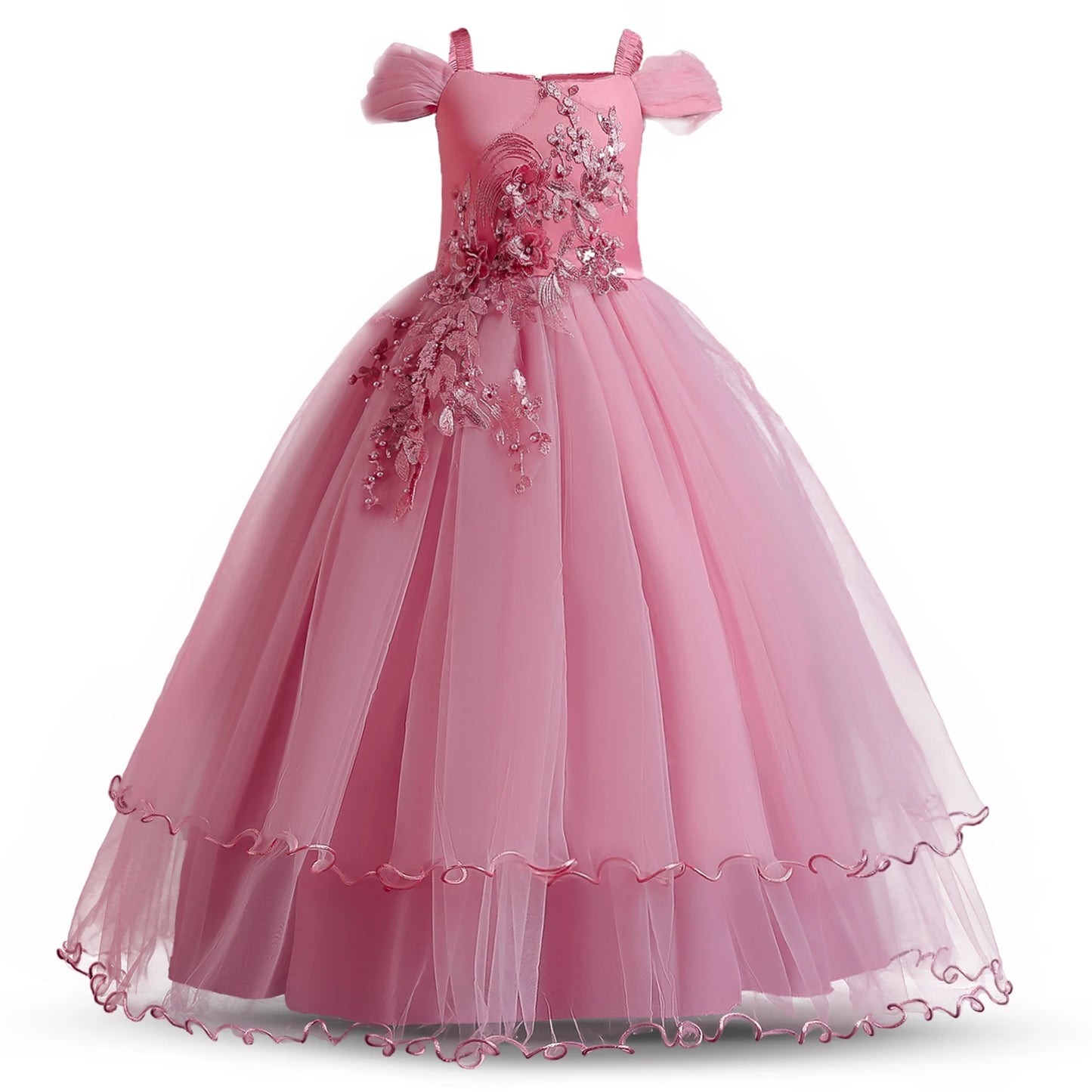 Kid Wedding Dresses for Girls Elegant Flower Princess Long Gown Baby Girl Christmas Dress vestidos infantil Size 6 12 14 Years