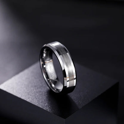 TIGRADE Fashion 6/8MM High Polish Man Rings Brushed Tungsten Carbide Ring Simple Classic Wedding Band Engagement Ring