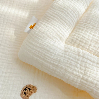 2023 Korean Pure Cotton Baby Blanket Cartoon Bear Cream Warm Baby Quilt Four Seasons Newborn Swaddle Wrapped Bedding 1X1.2M