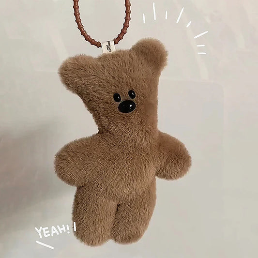 Soft Teddy Bear Keychain Pendant Cartoon Cute Plush Doll Toy Kawaii Soft Stuffed Bag Charms Decorations For Children Gift 1PC