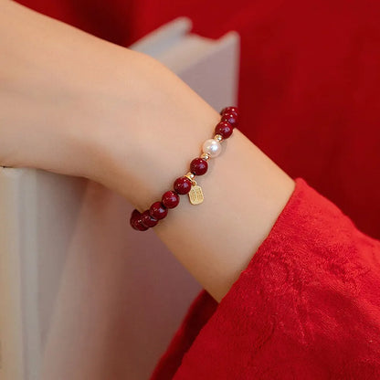 Feng Shui Wealth Bracelets for Woman - Natural Cinnabar Bracelet for Woman Protection Bring Luck Prosperity Attract Money