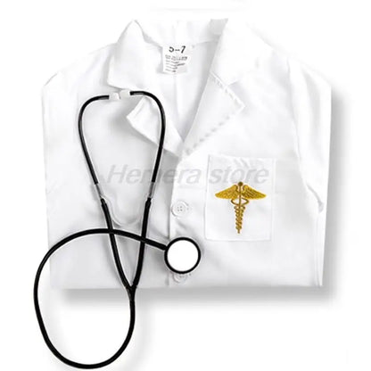 Hospital Doctor Career For Kids Girl/Boy Surgeon Dr Uniform Boys Child Career Halloween Cosplay Costume Party Dress Up