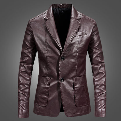 Meta Digital Store Slim Handsome Spring Leather Jacket Small Suit Men