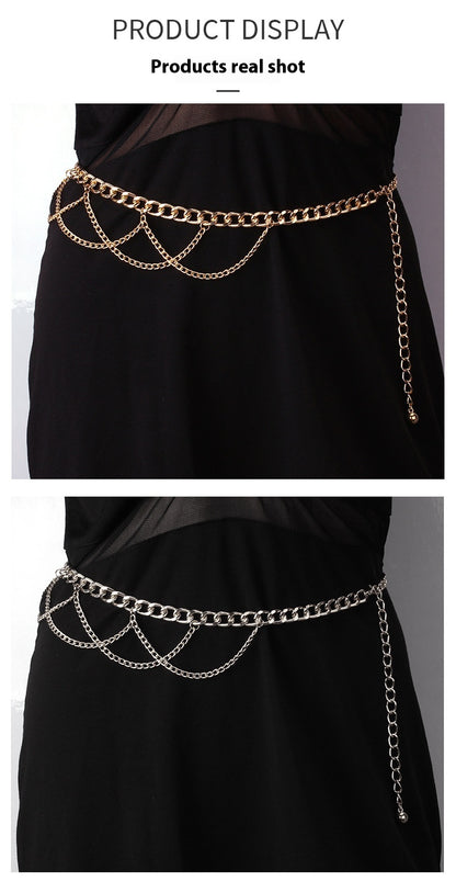 metadigitalstore.com  Hip Hop Punk Fashion Metal Chain Waist Chain