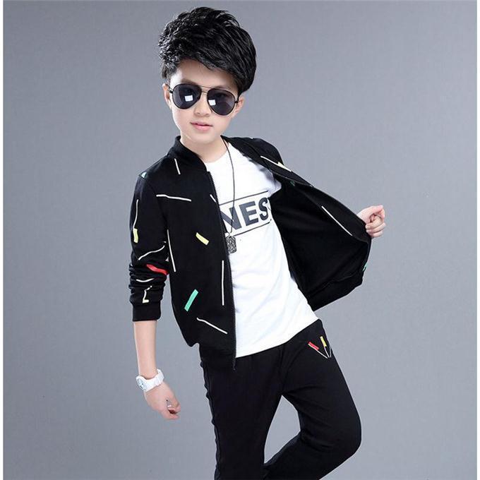 Meta Store Boys Clothing Two-piece Western Style Korean Handsome Boy Clothes