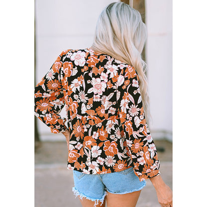 metadigitalstore.com  Women's Floral Print Lace Casual Style Pullover Shirt