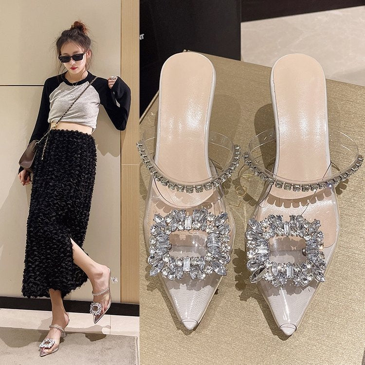 Woman  Shoe Store  Rhinestone Pointed Toe Fashion Sandals For Women