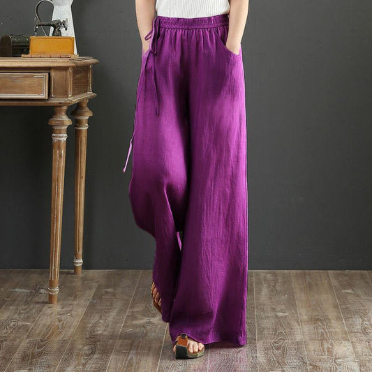 Artistic Linen Wide-leg Pants Casual Cotton And Linen Mop Trousers