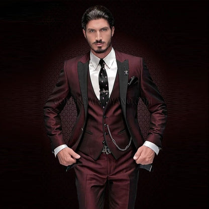 Meta  Digi Store  Men's Three-piece Suit Bridegroom Best Wedding Suit