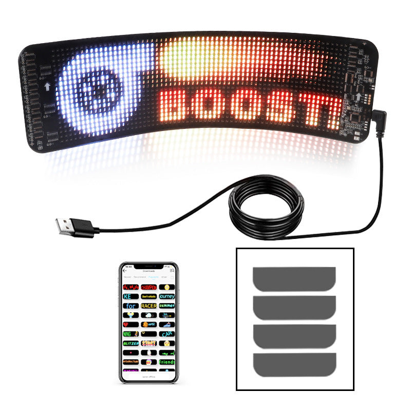 metadigitalstore.com  Programmable Car LED Sign LED Full-color Advertising Screen Ultra-thin Display Screen Custom Text Pattern Animation Display Car