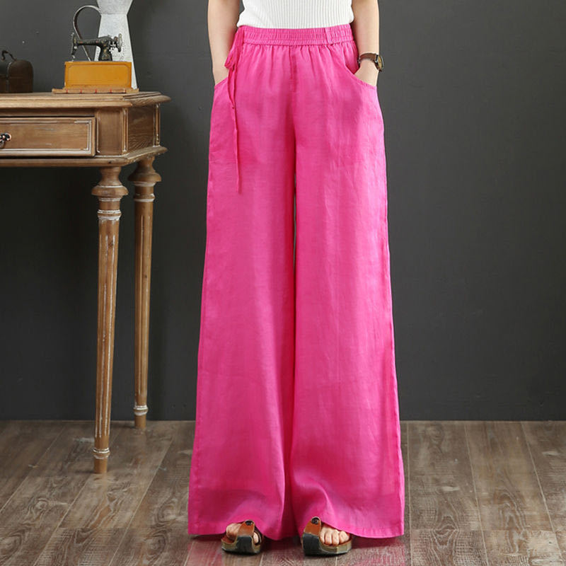 Artistic Linen Wide-leg Pants Casual Cotton And Linen Mop Trousers